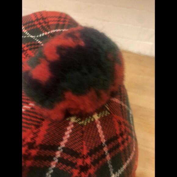 Vintage J.S. Wilson Limited Newsboy Cap Snap Close Red Plaid Breton Hat England - Picture 4 of 6